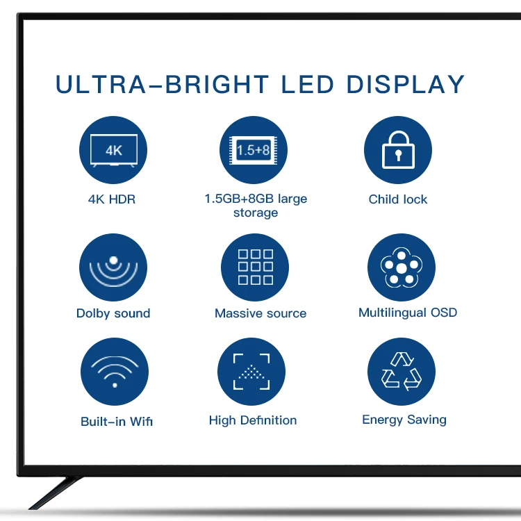 New product 100 inch tv voice function 75 inch smart tv Android 11.0 features 85 inch tv