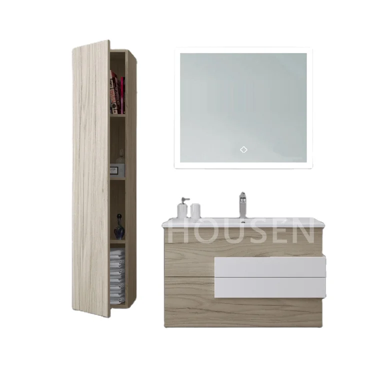 60-150cm Floor Standing Bathroom Cabinet Set Carton Square Modern CAD 7 Times E-co Friendly Painting Soft Closing 20sets