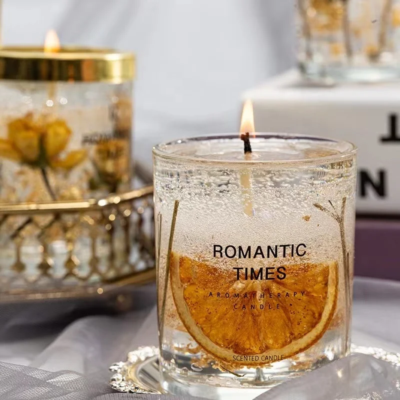 Real flower jelly aromatherapy candle essential oil incense floral candle glass bedroom fragrance birthday wedding gift