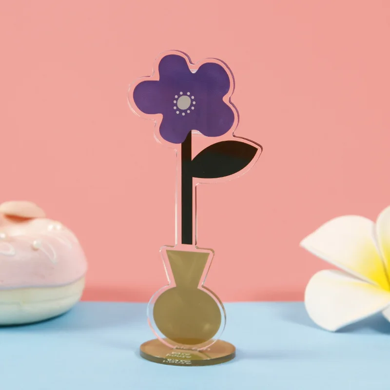 DAQIDO Factory Wholesale Acrylic Photo Clip,Message To Do Event Note Clip,Lovely Flowers Student Desktop Ornaments