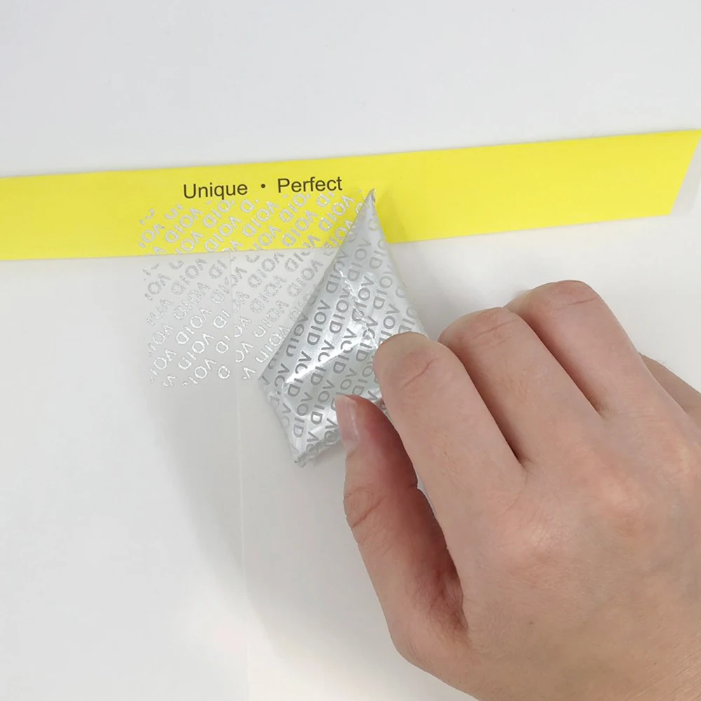  Глянцевая серебряная этикетка VOID наклейка с защитой от взлома левая белым медовым гребнем