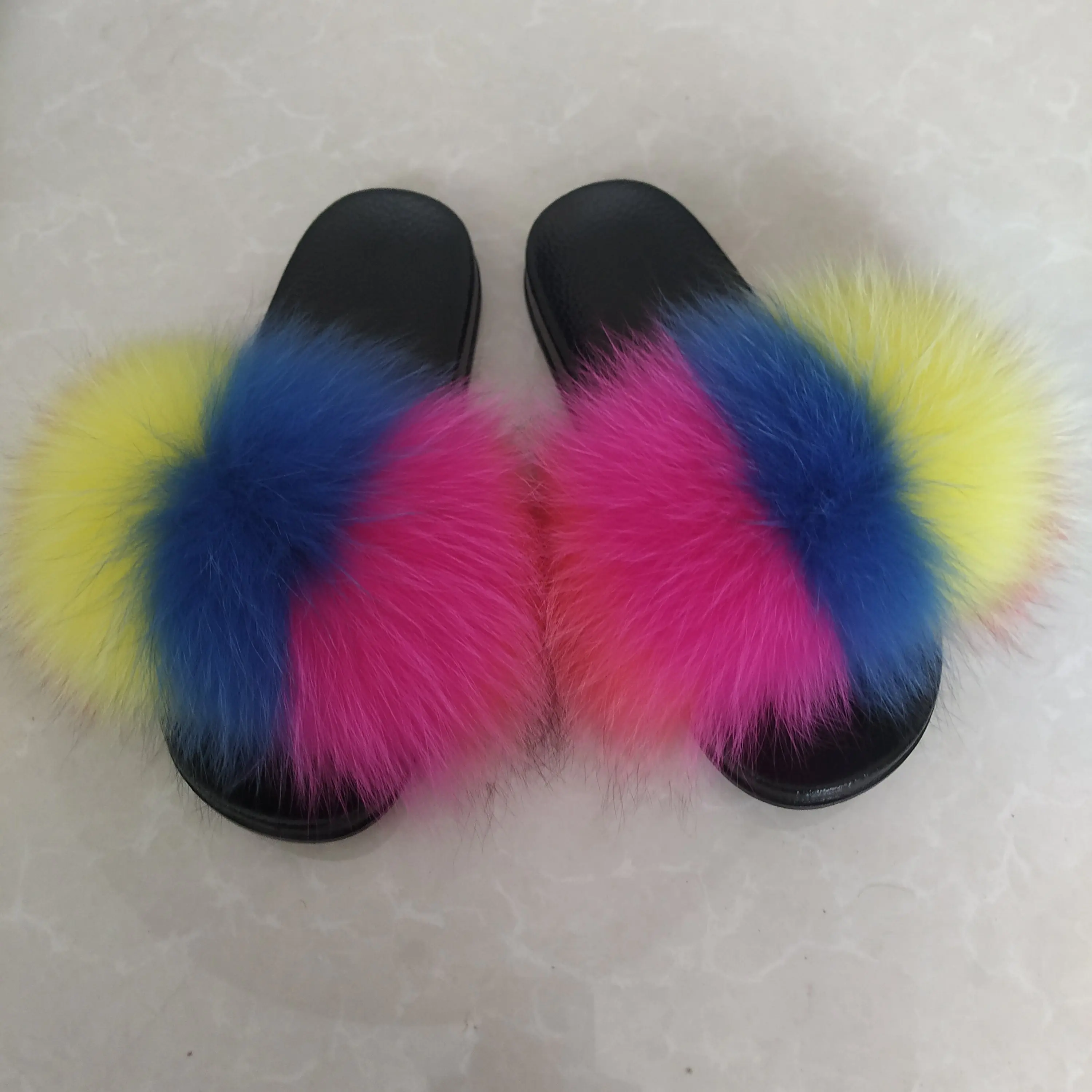 
Wholesale Handmade Pvc Women Slippers Custom Fur Slides 