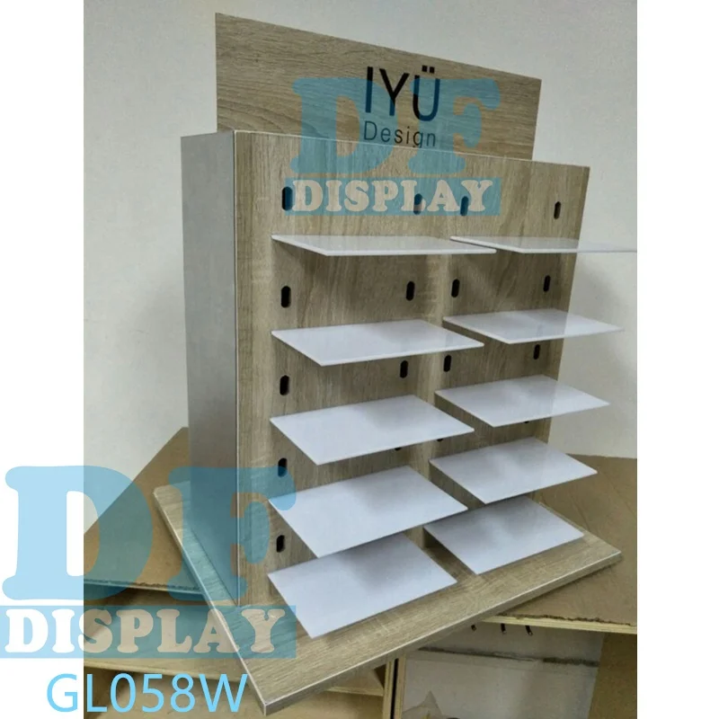 Multi Layers Wood Sunglass Eyewear Display Rack Shelf Eyeglasses Show Stand Holder For Multi Pairs Glasses Showcase