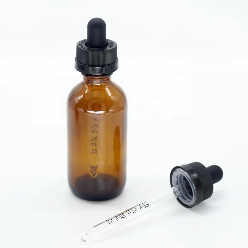 20-400 black graduated Glass Dropper fit 2 oz bottle 7*89mm glass pipette