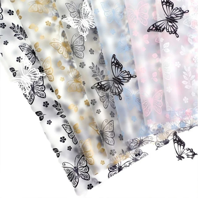 korean designer brands logo bouquet flower wrapping paper plastic waterproof florist supplies floral gift for packaging