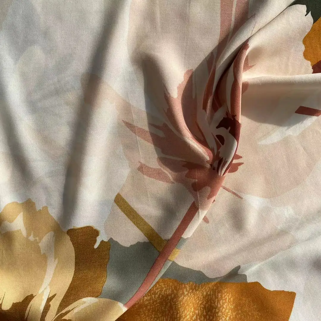 Shaoxing textile stock  100% Rayon/Viscose Woven Printed Fabric  rayon poplin printed  40S*40S Ecovero print for shirt dress