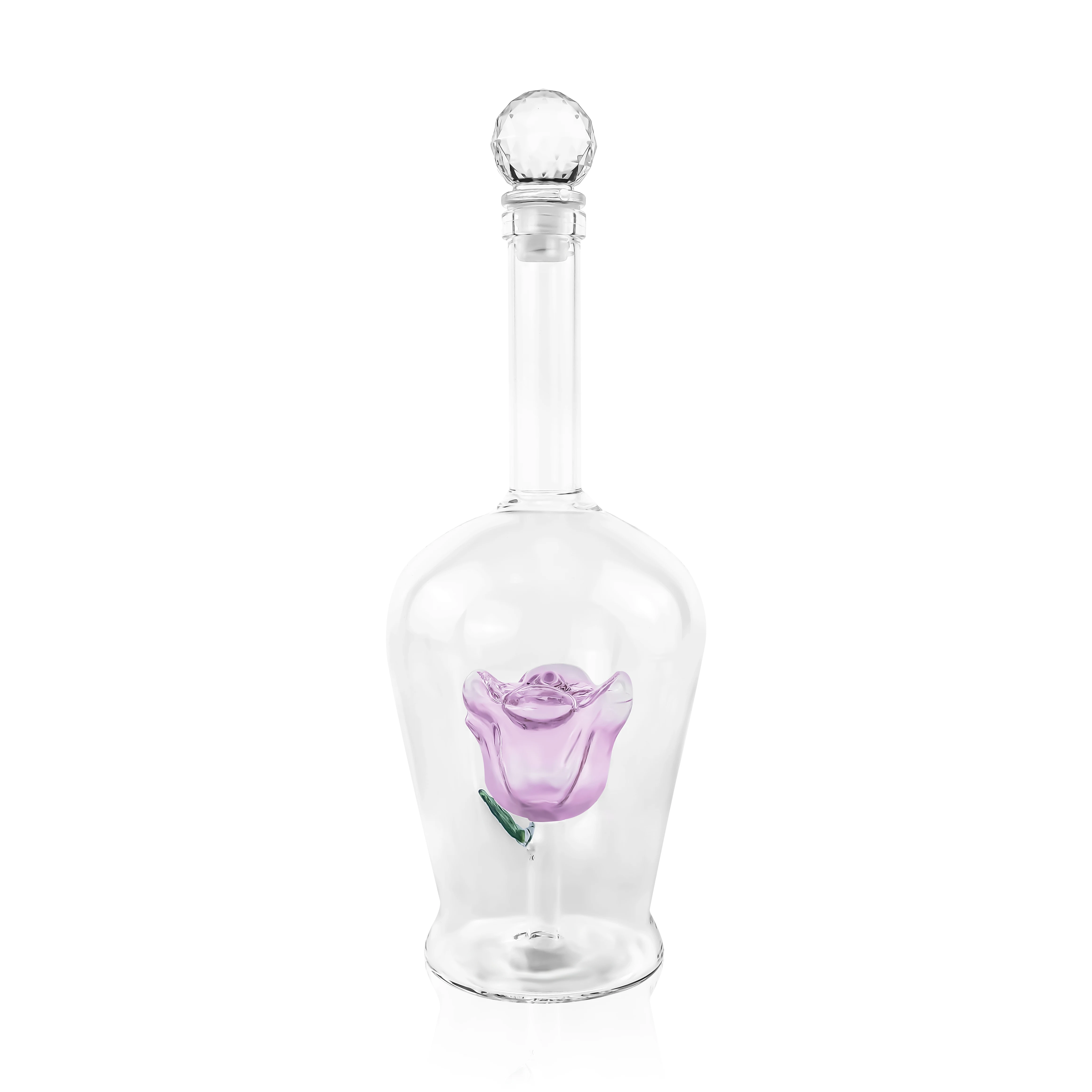 2024 New Style Top Seller Fashion Rose Whiskey Glass Wine Bottle 750ml