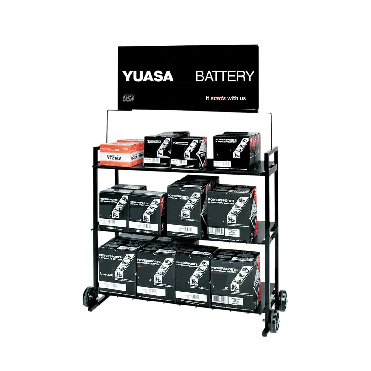 High Quality Custom Automotive Car Battery Display Rack For Auto Parts Store