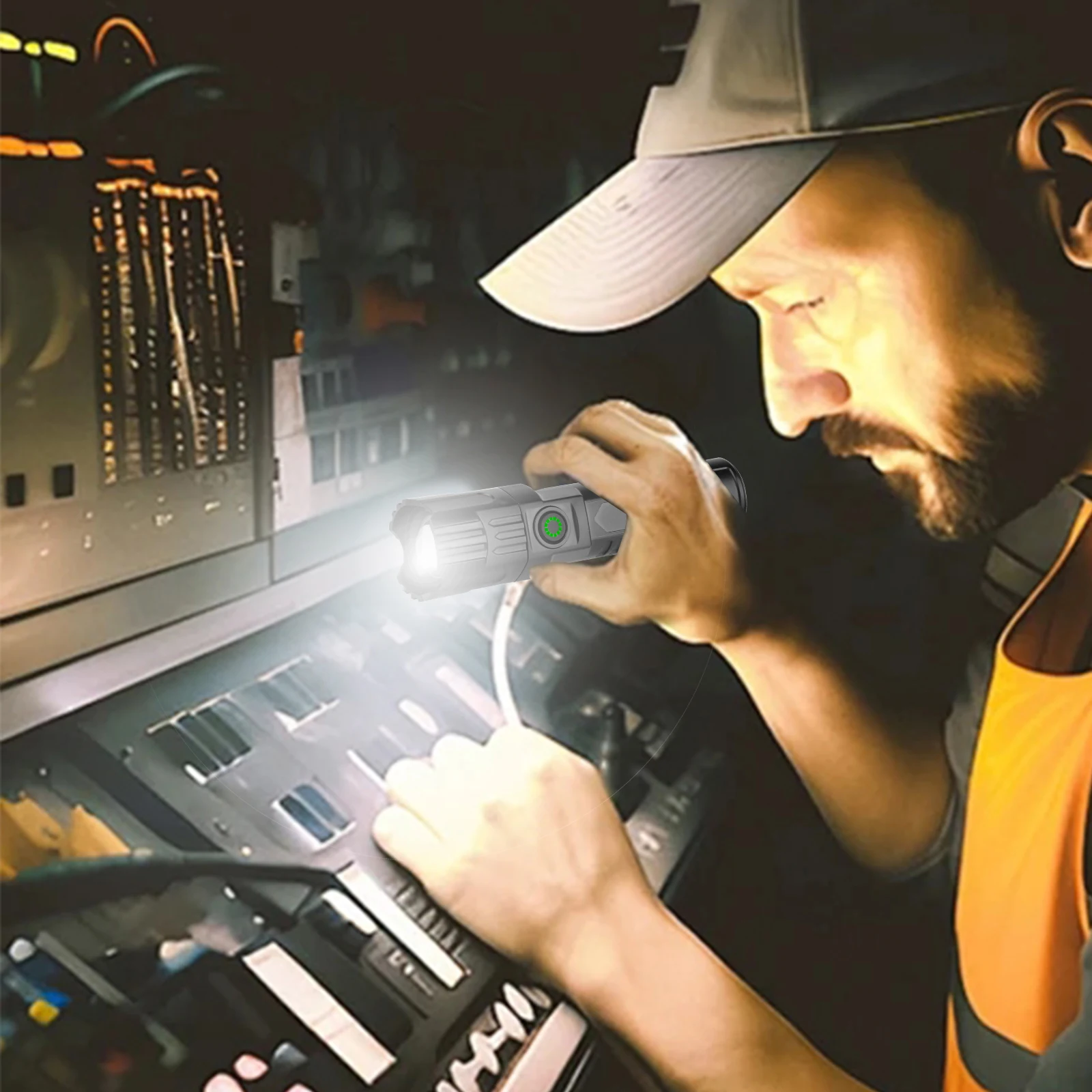 XPE USB Type-C charging IP65 Waterproof Powerful Multifunction ABS plastic flashlight Long-range Zoomable Emergency Torch  Light