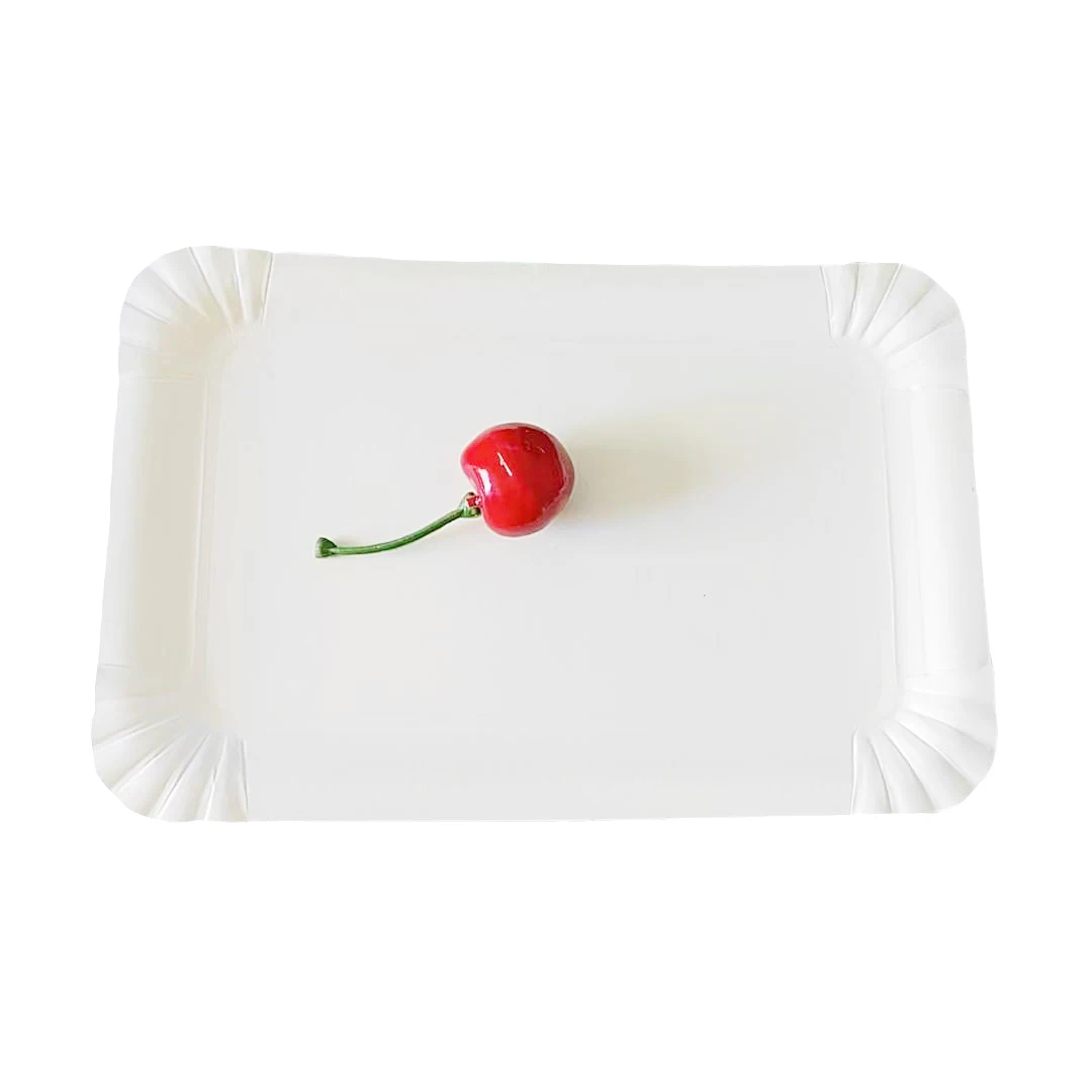Paper Plate Cheap Eco-friendly 100% Compostable rectangle Paper Plates for Cakes Dessert