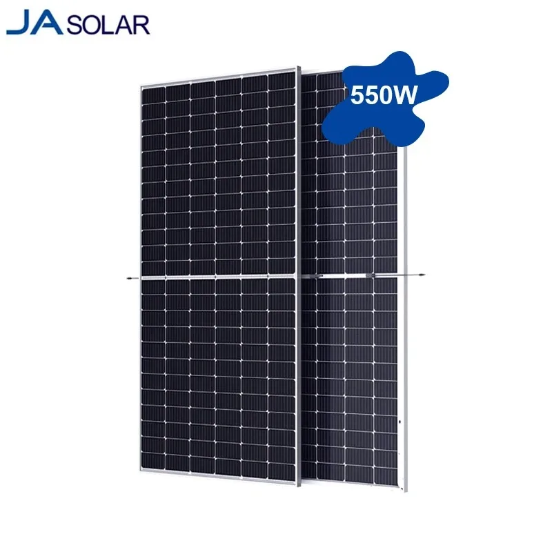 JA High Efficiency Bifacial Solar Panel Double Glass 550w Half Cell Monocrystalline Silicon Solar Panel
