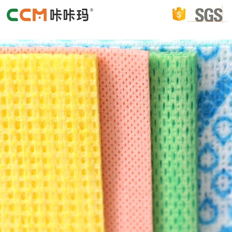 Disposable Perforated Viscose & Polyester Spunlace Nonwoven Fabrics Oil Absorbent Kitchen Cleaning Dishcloth Cleaning Cloth