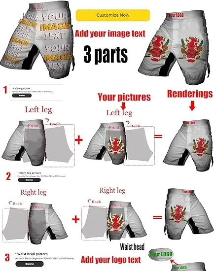 Custom design men and women mma shorts sublimation 100% polyester fabric fight shorts mma jiu jstu kickboxing shorts