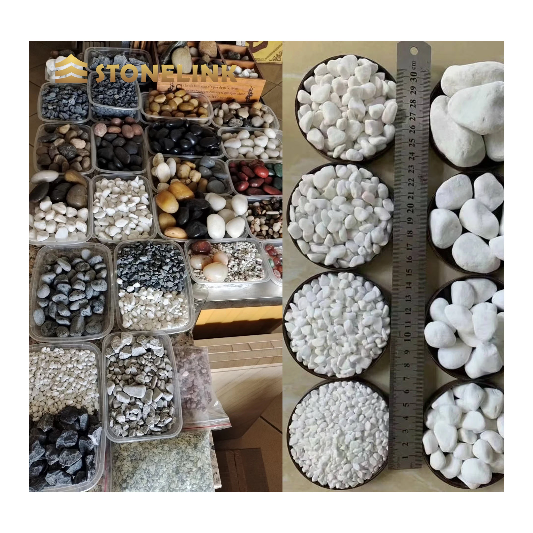 Wholesale Various Colors Cobblestone White Black Landscape Stone Pebbles