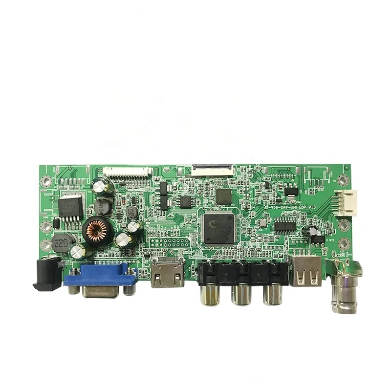 extendable type c Wide voltage 2AV hd lcd driver board with usb and VGA for EDP display