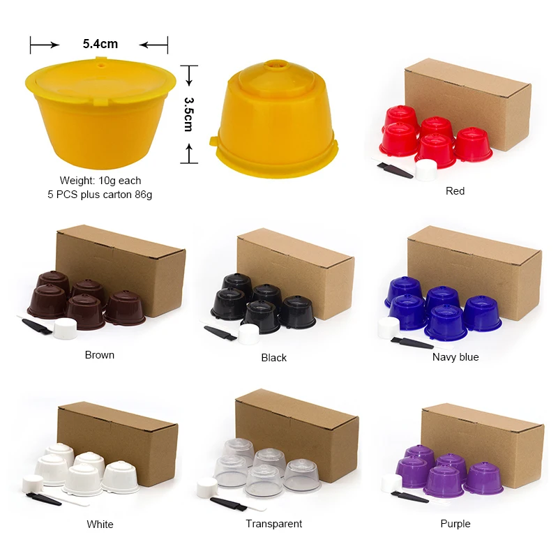 Customized 5 pcs Biodegradable Compostable Dolce Capsula De Cafe Reusable Coffee Capsule For Machines