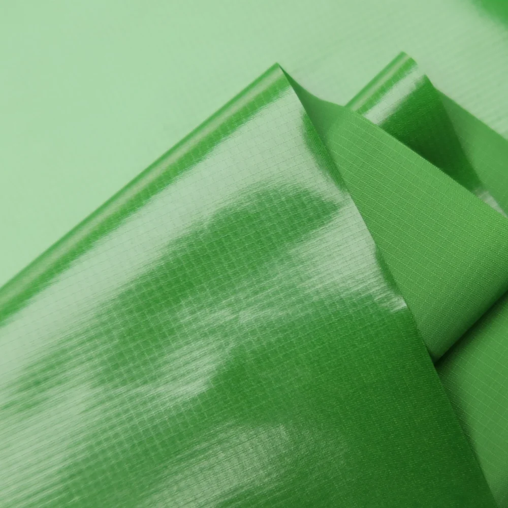Inflatable Tpu Fabric Airtight Mesh Ripstop Green 70D Nylon Laminated TPU Outdoor Fabric