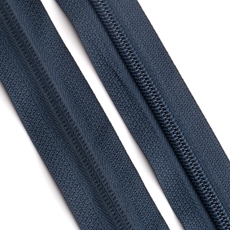 Premium Quality Dark Blue Detachable Nylon Two-Way Separator Zippers For Garments And Bags