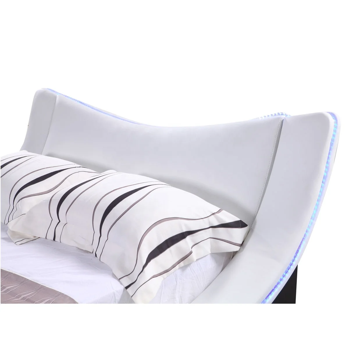 latest design bed synthetic leather bedroom furniture led light beds bedroom furniture bed king size luxury wooden