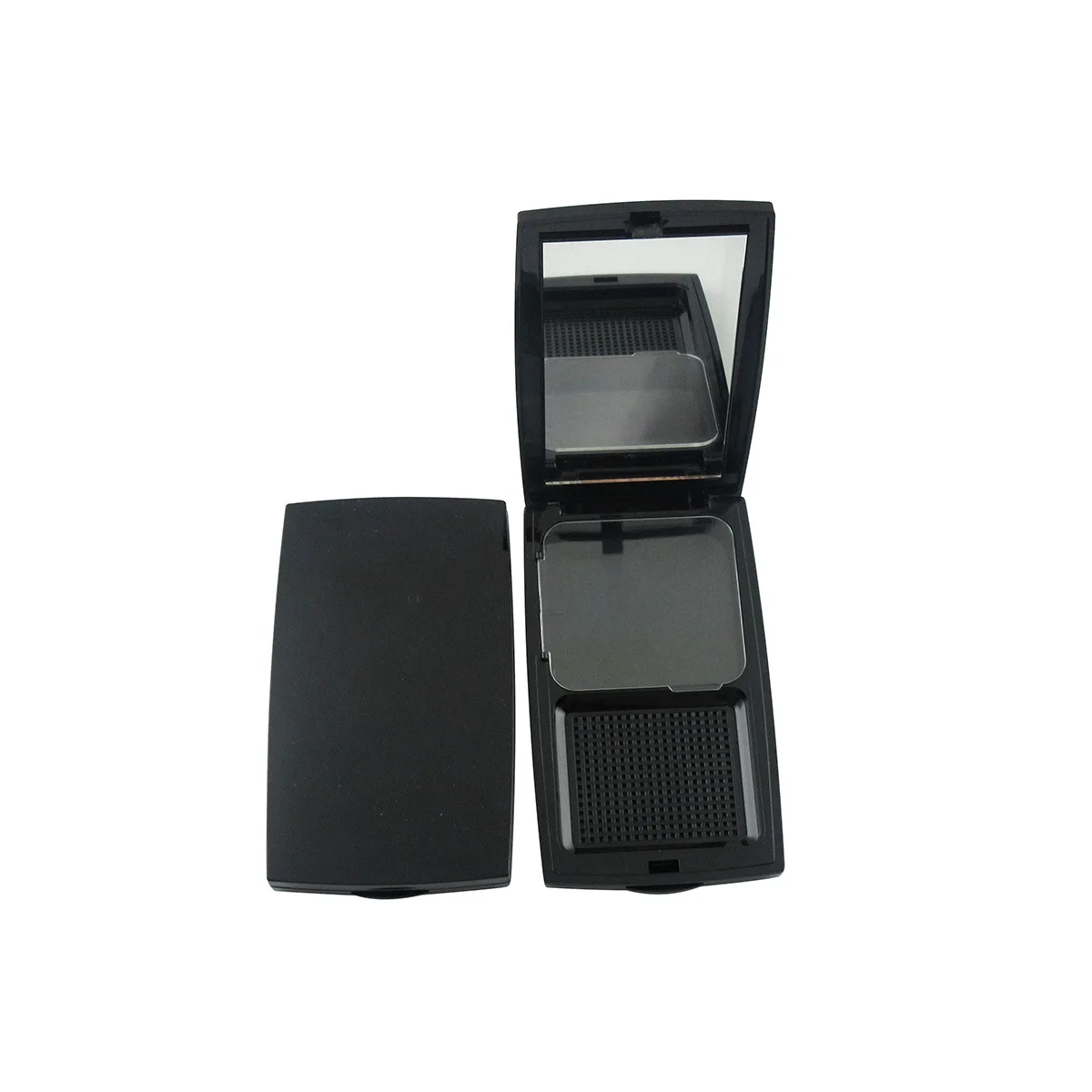 TM-ES3509  square compact powder container black press powder compact case empty custom logo compact pressed powder container