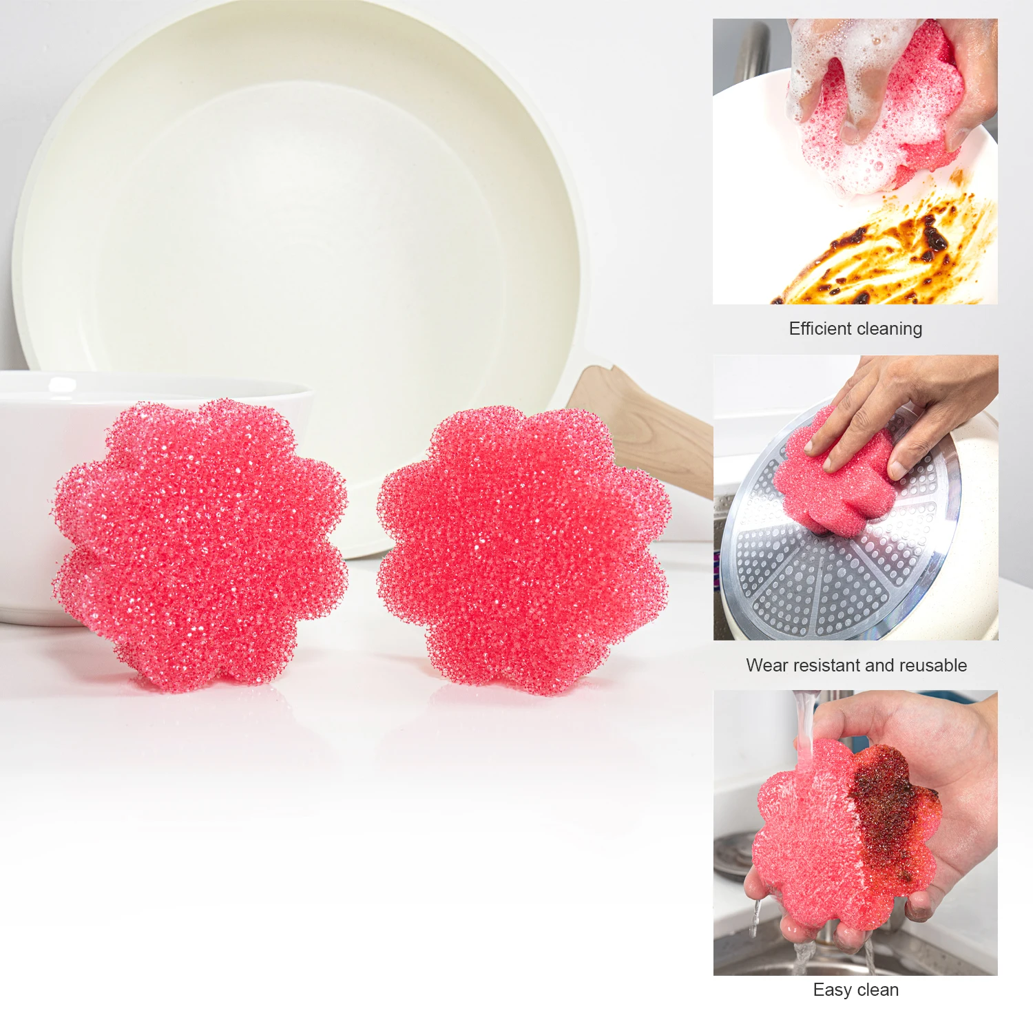 2024High Quality  Dishwashing sponge Scrub sponge kitchen products Sponge Scouring Pads