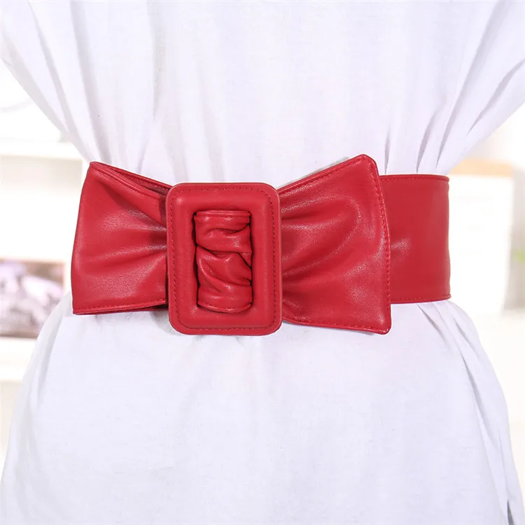 Wholesale Leather Women Casual ladies Fashion Waist Belt 2022 Pu Wide Belt Simple Designer Belt With Square Buckle for dress