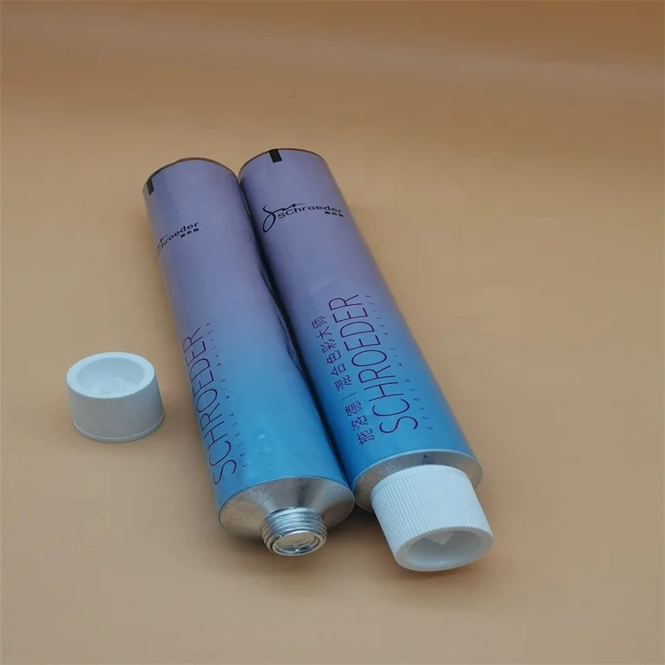 Custom Design Empty 50ML 100ML 150ML Aluminium Collapsible Tubes Hair Color Hand Cream Aluminum Cosmetic Packaging Metal Tube