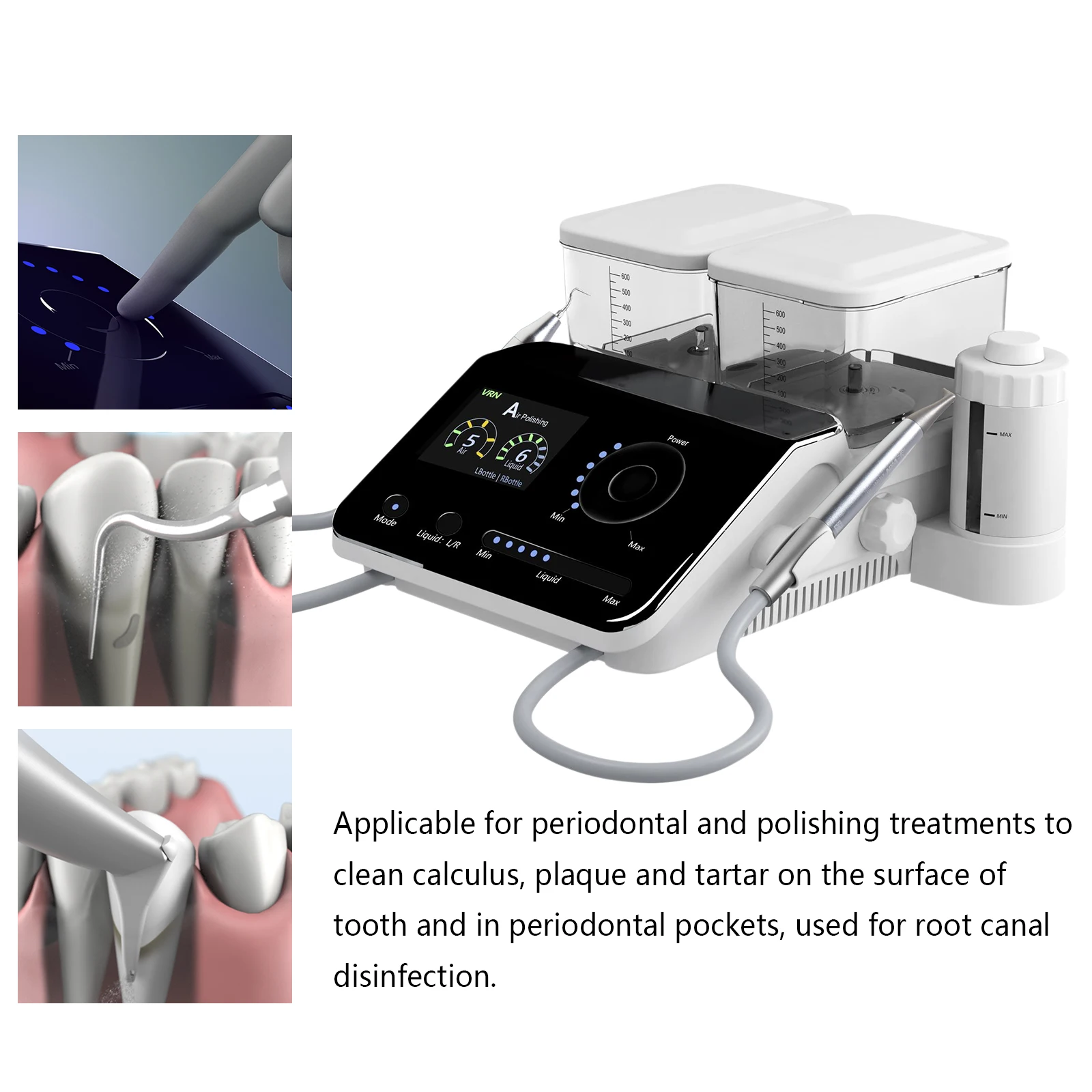 Dental Ultrasonic Scaler Unit Periodontal Water System Piezo & Air Flow fit E-M-S for Scaling/Perio/Endo/Sandblasting/Implant