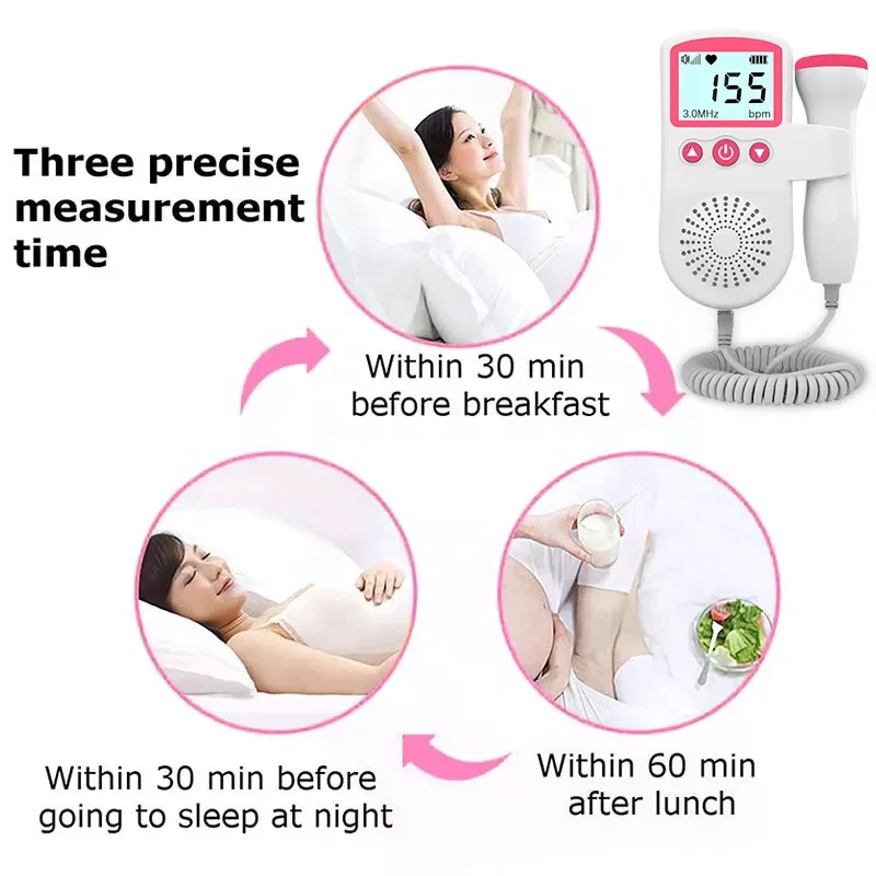 Portable Hospital Grade oem pocket fetal doppler baby heart rate beat monitor doppler