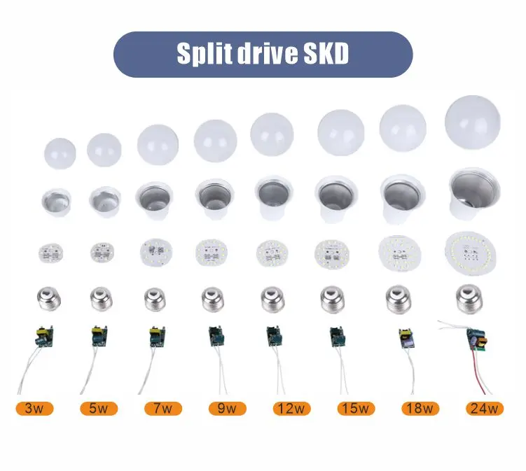 Optional Led Bulb Shell Led Bulb Raw Material Chip SMD2835 Led Bulb Skd Raw Material