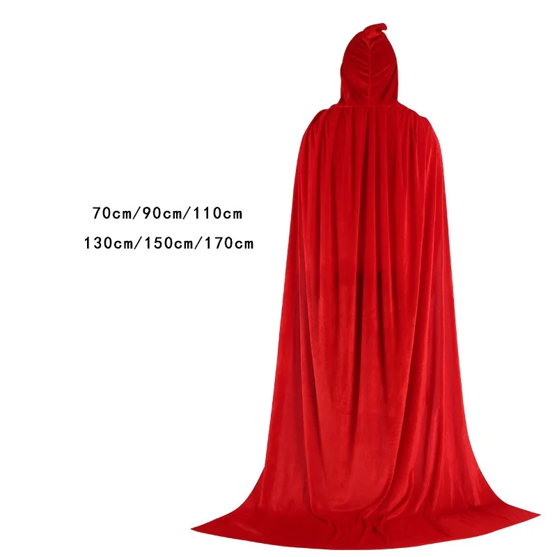 Wholesale Death Cape Ghost Hooded Velvet long Cloak Gothic Costume Big Black Cloak wizard Cosplay costume