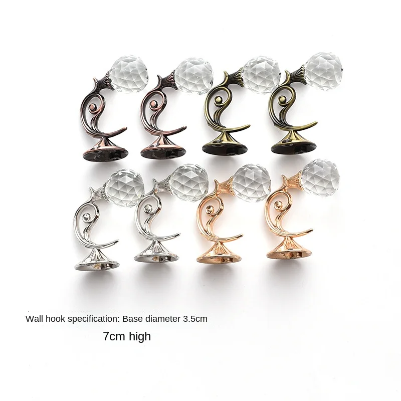 Spot European Crystal Shower Curtain Bling Hooks Adhesive Hook For Curtain Pvc Curtain Metal Hanger System Hook