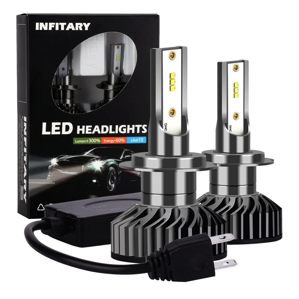 Infitary 12V High power LED headlights bulbs H1 H3 H7 H4 H11 72W bright car led headlamp bulb