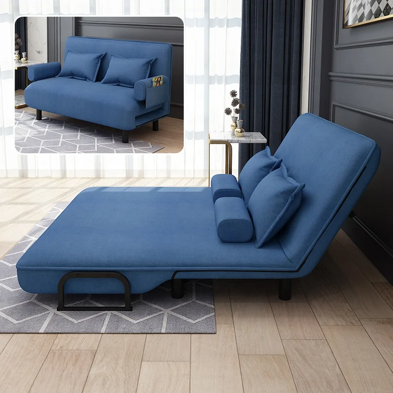 Wholesale  Simple space saving  Fabric  Folding Sofa Bed  office apartment sofa Leisure Couch practical cum bed Living Room Sofa