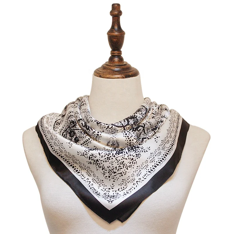 Wholesale High Quality Custom Printing 100% Silk Scarves Luxury Chiffon Silk scarf for Woman