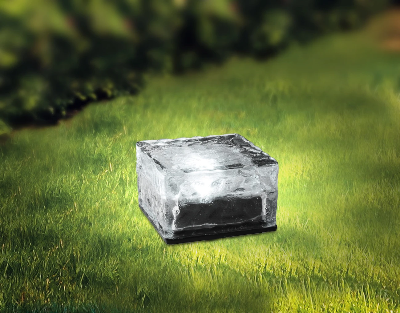 ENJOYSOLAR Decorative Brick LED Light Multicolor Solar Glass Buried Lamp For Garden Pavement