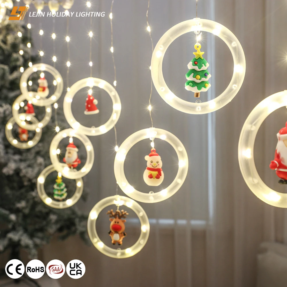 Factory wholesale Circular curtain light Christmas fairy lights for outdoor decoration