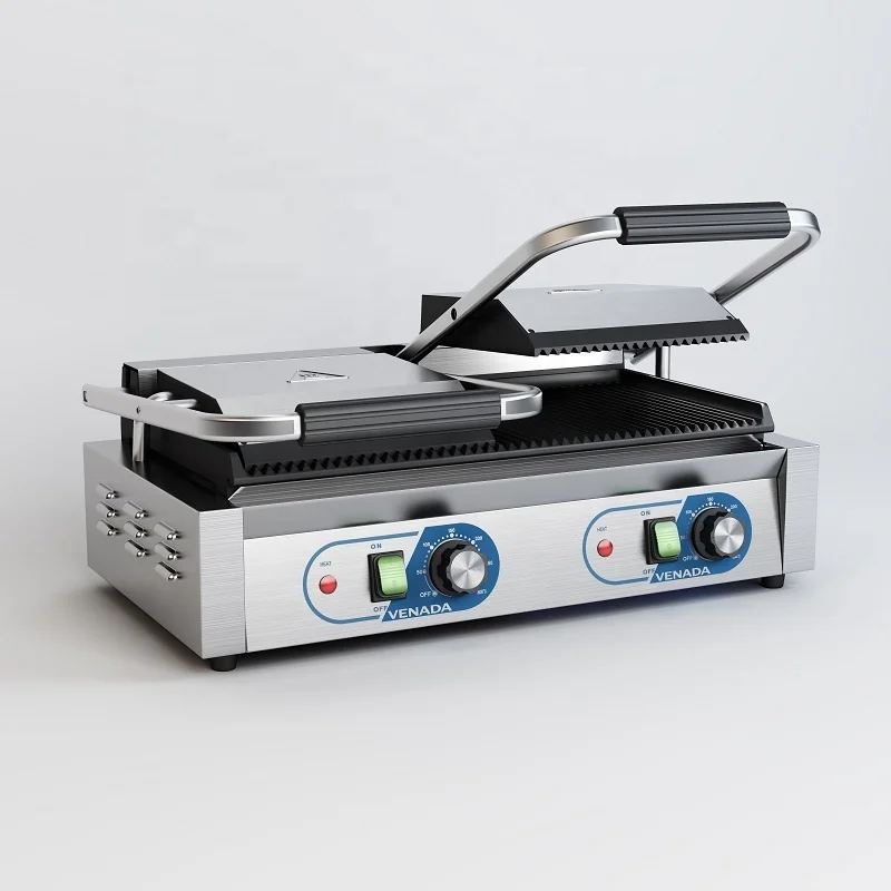 Коммерческое кухонное оборудование CE от производителя Электрический сэндвич-гриль с ребристой поверхностью контактный гриль устройство для приготовления
