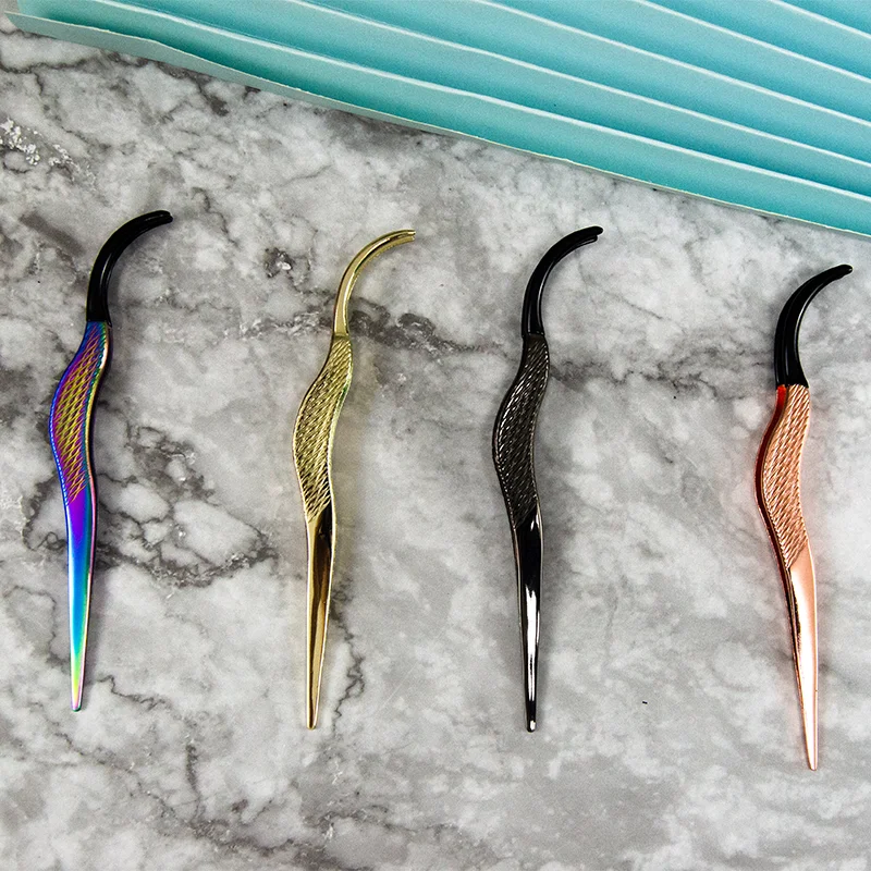 Private Label Stainless Steel eyelash Tweezers Professional eyelash Extension Tweezers eyelash applicator
