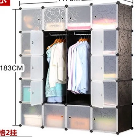 2001  Bedroom Living room Office   Closet Storage Shelves DIY Plastic Closet Cabinet Cube Storage Organizer