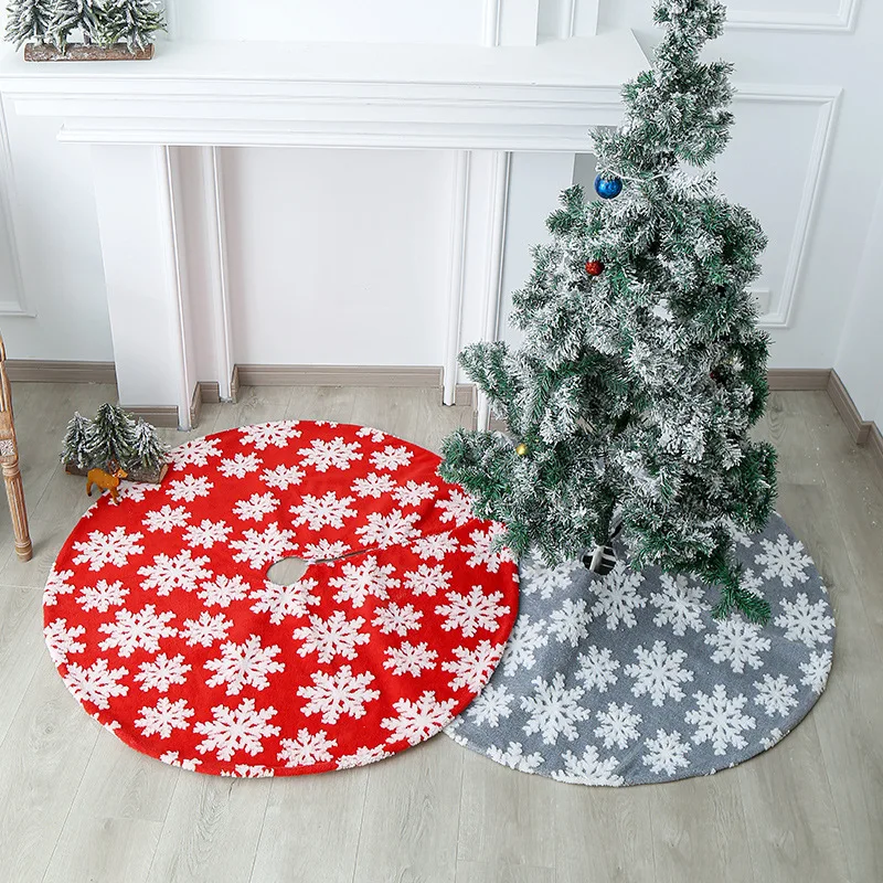 2407 ganglian Christmas jacquard snow tree skirt Plush apron Holiday party decorations