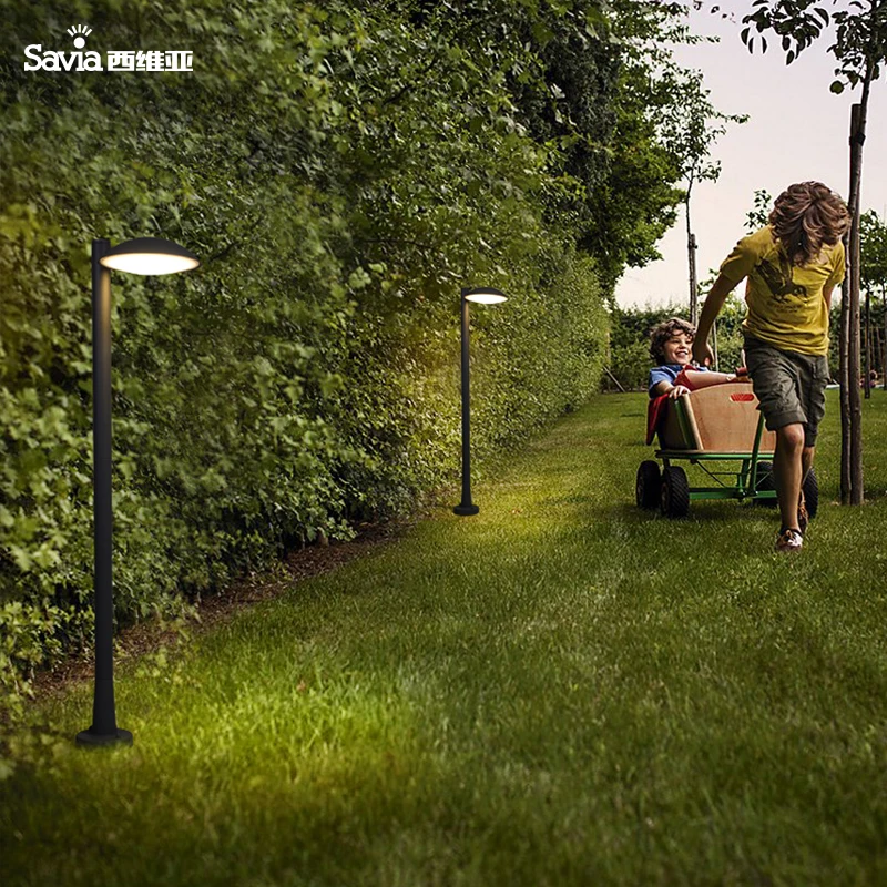 Savia modern landscape pole light waterproof IP65 aluminum park street LED column lamp yard lawn outdoor decorative garden lamp