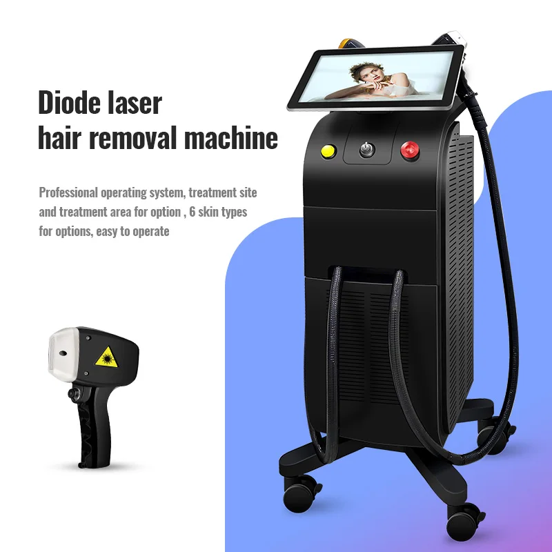 Factory price Two handles Ice Titanium 808 755 1064 sapphire ice 808nm diode laser for hair removal