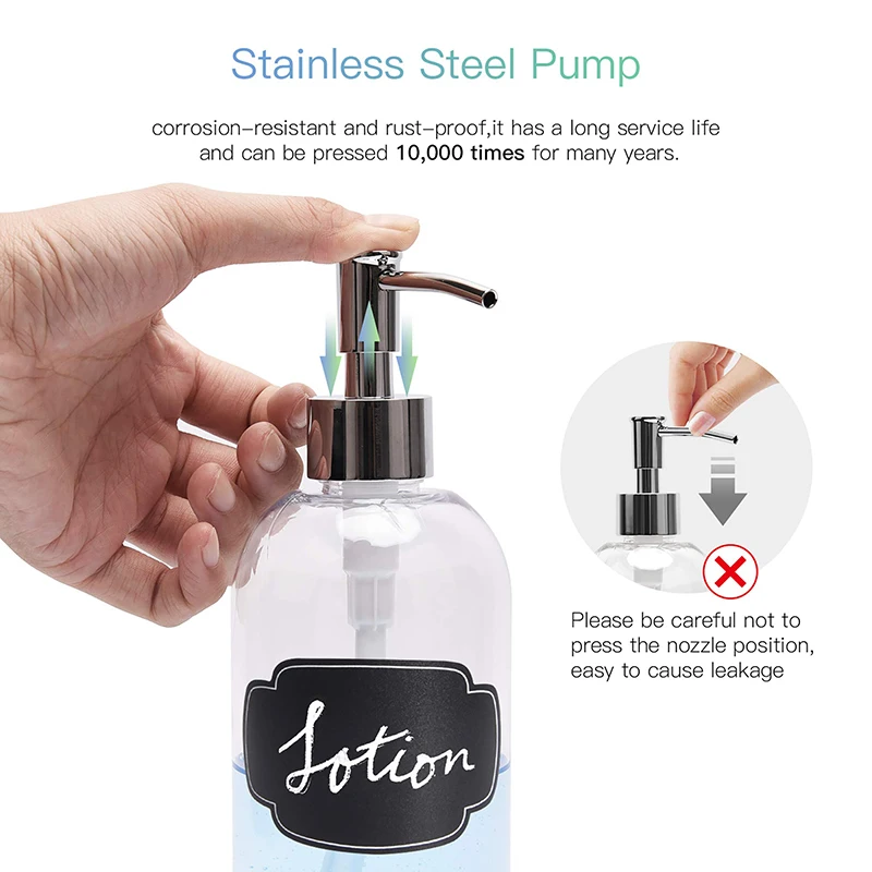 
Factory Direct Sale Cosmetic Round Empty Lotion Pump Bottles Plastic Frosted Soap Dispenser Bottle With Stainless Steel Pumps 