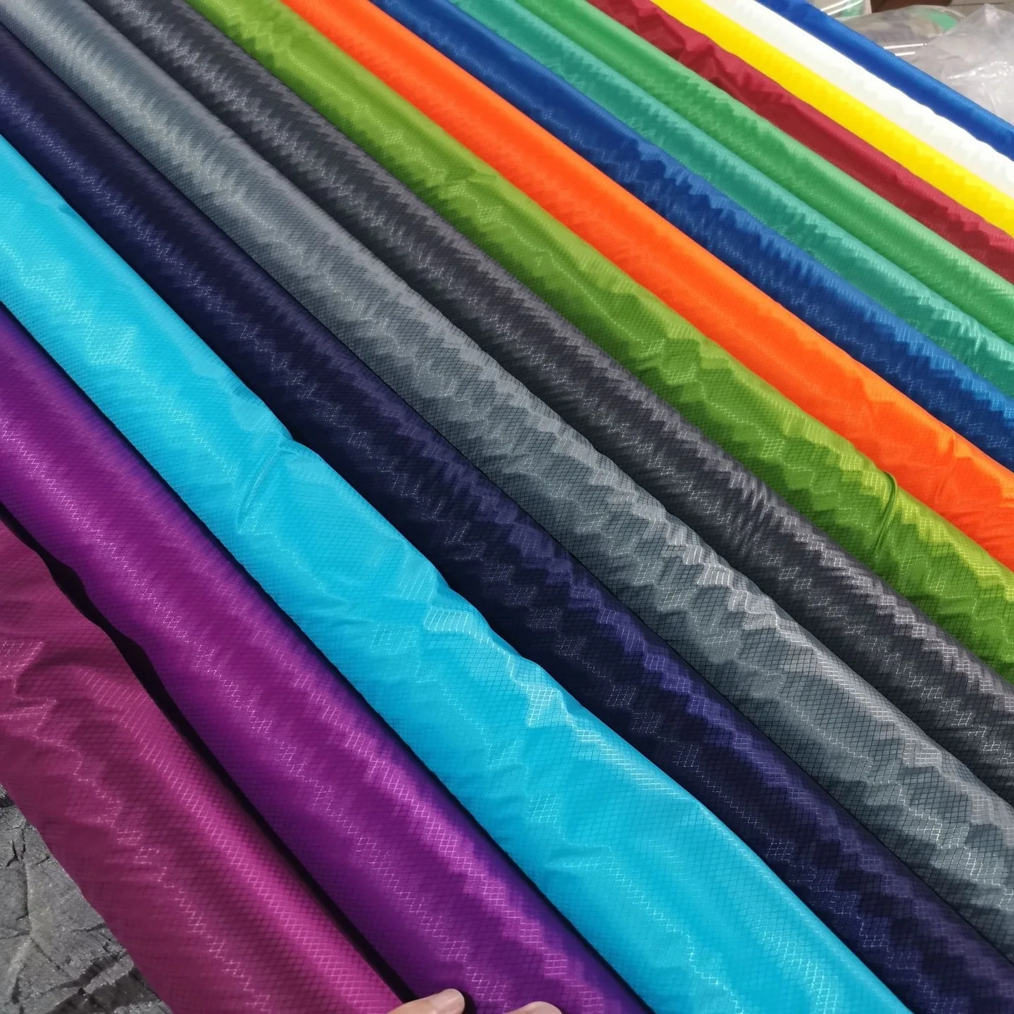 Factory Direct Sales 70D 230T Rhombic Nylon Fabric Hammock Shopping Bag Ultra Light Backpack Fabric