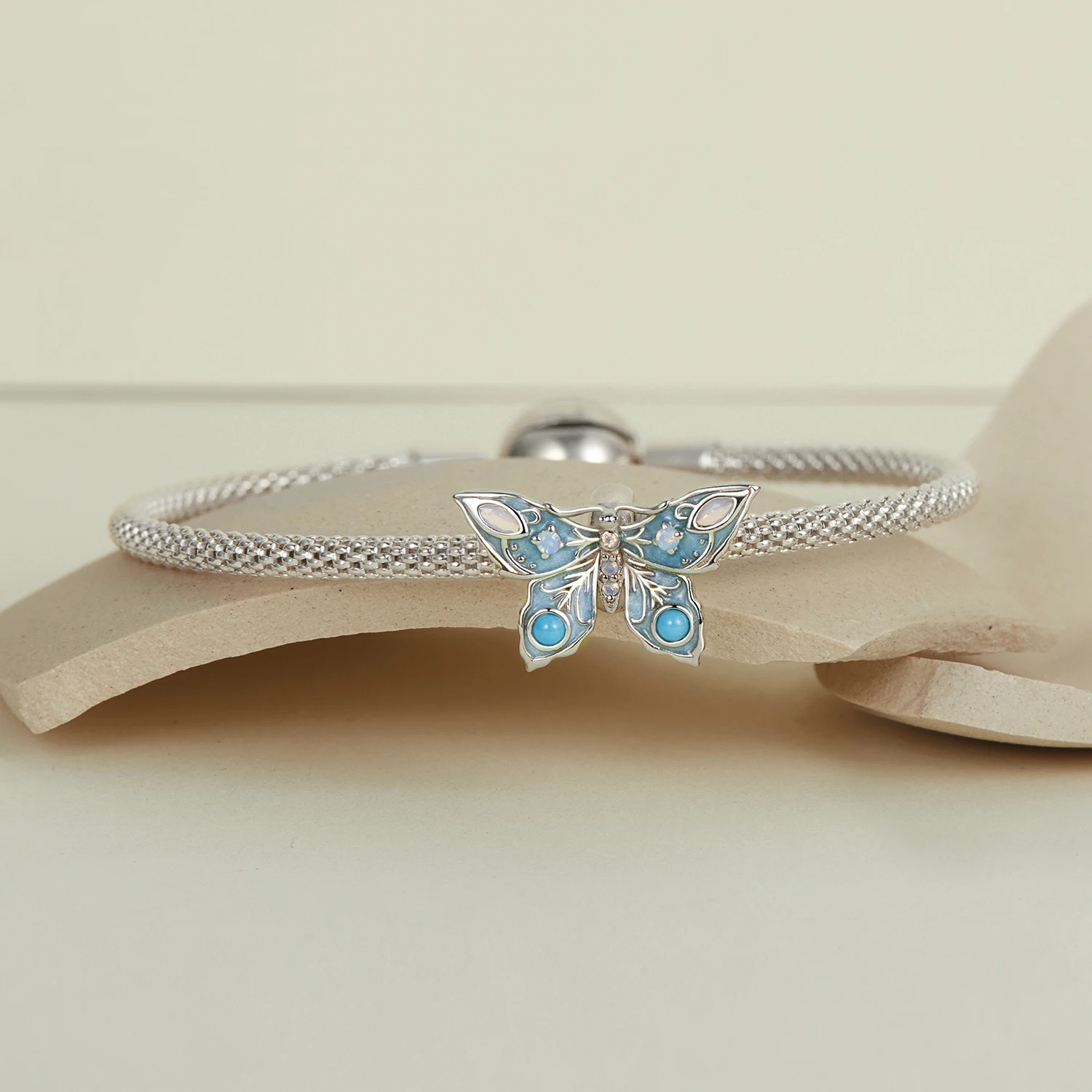 Wholesale price hotsell women butterfly bead making 925 sterling silver charms for girls