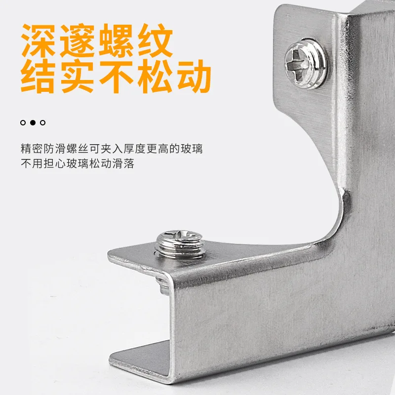 Manufacturer Stainless steel thickened glass clip L/T/cross-type ceramic tile fixed clamp connector for bathroom accessory