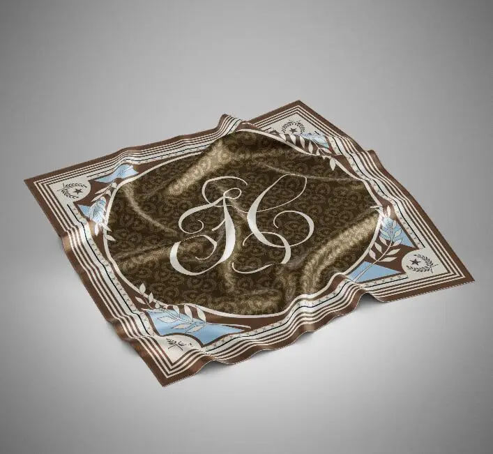 Custom made printed head silk satin fashion bandana 90*90cm scarf for women