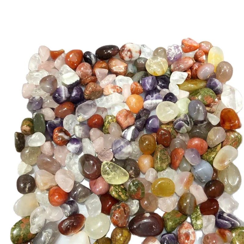 Оптовая продажа полированный небольшой кристаллический камень необработанного цвета из натурального унакита смешанные камни для