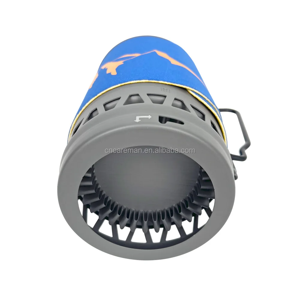 Outdoor Efficient Portable Compact Ultralight Personal Cooking System Camping Hiking Gas Stove & 1400ml Aluminum Pot Set Blue